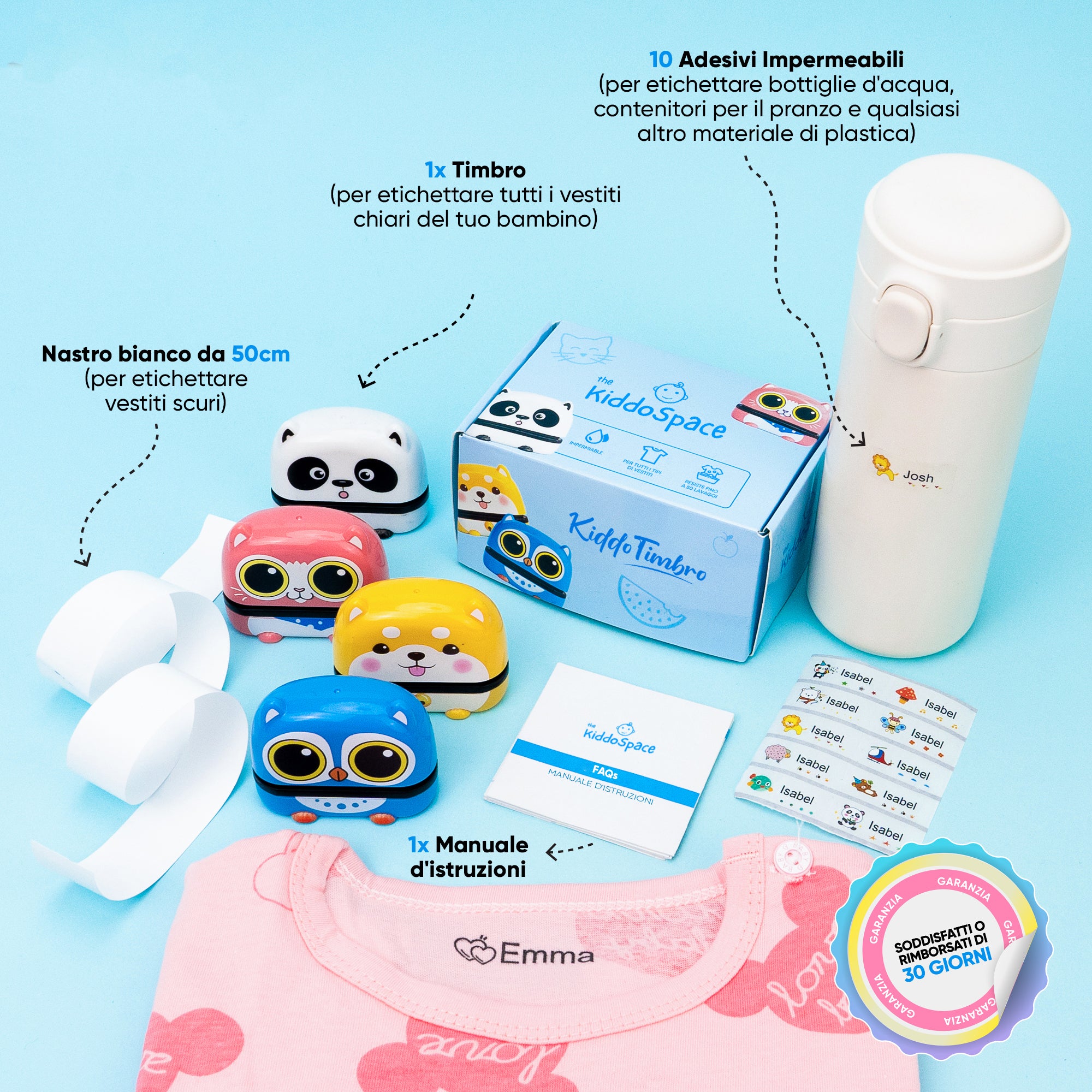 KiddoTimbro™ - Kit di Etichettatura Iniziale